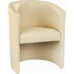 H&S Design Cocktail Chair Cream / Beige Armchair Club Chair Lounge Chair Club Furniture Office Chair Practice Furniture Cream / Beige Faux Leather