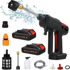 Shkalacar 300 W Battery Pressure Washer, 60 Bar Mobile Pressure Washer with Rechargeable Battery, 6 in 1 Sprayer, 20000 rpm, Pressure Washer for Car Fences, Floor Cleaning, Irrigation