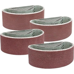 Belt Sander Sanding Belts, 20 Pieces 75x457mm Sanding Belts, Metal Polishing Sanding Belts Tools, 60-240 Grit, Aluminum Oxide Sandpaper for 3x18 Inch Sander for Woodworking, Me