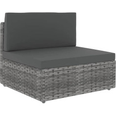 HETFTJN Outdoor Sofa Gartensofa Outdoor Furniture Wohnzimmer Möbel - 9-TLG. Garten-Lounge-Set mit Kissen Grau Poly Rattan für Balkon Hof Restaurant Terrasse