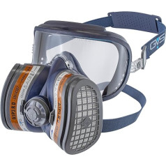 GVS Filter Technology SPR401 Elipse Integra Safety Goggle + A1P3 Dust and Organic Vapour Respirator, Filters Ready Fitted, Medium/Large