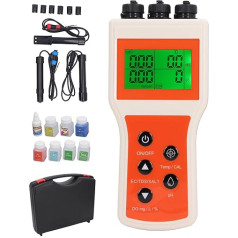 TOOLSGO 6 in 1 Wasser qualitäts messgerät gelöster Sauerstoff tester DO PH EC TDS SALT TEMP Meter Salzgehalt Temperatur messgerät für Trinkwasser Aquarien Schwimmbad