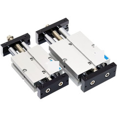 CALSUP Pneumatik-Luftzylinder, Pneumatische Zylinderbohrung vom doppelten Stabentyp 25 32 mm Aluminiumlegierhub 10~200 mm Luftzylinder Verstellbarer Strich für automatische Ausrüstung(TNJ25x20-10)