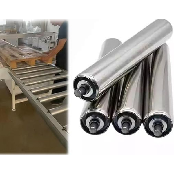 Carrier rollers conveyor belt 4 6 10 18 16 20 24 inch long industrial conveyor rollers, set of 4 high-performance gravity rollers for the conveyor frame between, conveyor belt rollers for the rail