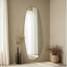 VIDI Visione Cristallina Wall Mirror Asymmetrical Decorative Oval 150 x 55 cm Asymmetrical Design for Hanging Modern Decorative Wall Mirror
