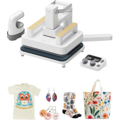 xTool 3-in-1 Heat Press Kit, Smart Press & Mini Ironing Press with Platform & Control Pod, 10-25 kg High Pressure, Removable Portable Heat Press for T-Shirts, HTV Vinyl, Sublimation, Crafts