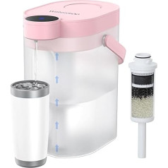 Waterdrop FreshTaste Water Hardener Electric Water Filter Jug, 4L Water Filter Dispenser for Refrigerator, Reduces Limescale, Chlorine, Lead, Copper, Cleans, Pink (Replacement Filter: WD-EWFS)
