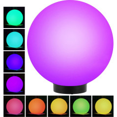 Brīvstāvoša dārza lampa GB167 - 30x30x63cm sfēra, krāsaina LED diode