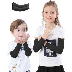Newbyinn Kids Toddler Arm Sleeves UPF 50 UV Protection White Medium