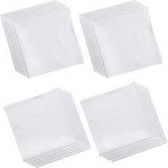Lulusilk Men's White Handkerchiefs 100% Cotton 40 cm x 40 cm