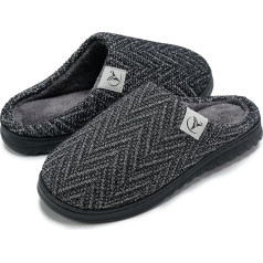 welltree Men's Slippers House Soft Plush Memory Foam Winter Indoor Bedroom Warm Cotton Shoes Non-Slip