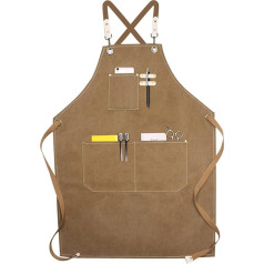 Windfromort Men's Work Apron, Robust Tool Apron for Men, Work Apron with 4 Tool Pockets for Kitchen, Garden, Ceramic, Workshop, Garage and More for Men & Women - Black