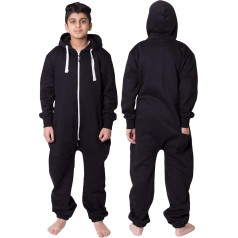 NOROZE Unisex Children's Hooded Onesie With Aztec Pattern and Plain Fleece, Jumpsuit for Boys and Girls, For Ages 2 - 13 Years