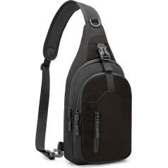 REETEE Lightweight Chest Bag Sling Shoulder Backpacks, Chest Bag Men's with Adjustable Shoulder Strap, Shoulder Bag Crossbody Bag Backpack for Outdoor Sports, Cycling, Dog Hiking, black, leisure