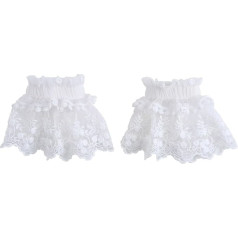 seluluory Tulle Lace Wrist Cuffs for Shirts, Sweaters, Fake Sleeves, Ornament, Flared Sleeves, Fake Wrist Cuffs, Multicoloured, One Size, multicoloured