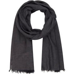 LINDENMANN Men's Scarf Black Men's Scarf Thin 100% Cotton, nero