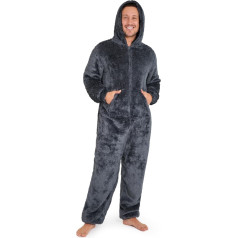 CityComfort Men's Jumpsuit, One-Piece Suit, Fleece Onesie, Men's Fluffy Onesie Pyjamas, Men and Teenagers, Boys M–3XL, Gifts for Men