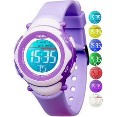 Facasu Children's Digital Watch for Girls and Boys, Waterproof Children's Watch, Colourful Light, Outdoor Sports Watch Children, Easy to Read Setting the Time with Stopwatch Alarm for Children