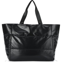 Freiesoldaten Women Puffer Tote Bag Quilted Puffy Tote Bag Large Travel Padded Shoulder Bag Fitness Gym Yoga Bag