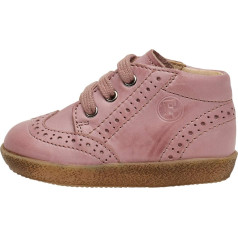 Falcotto Brushed Nappa Leather Cupido Lace Up Shoe with Brogue Pattern Pink