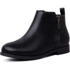 Harvest Land Girls' Ankle Boots Children's Ankle Boots Jane Chelsea Boots Toddler Snow Boots Zip Winter Boots Short Flat Bootie, Glittery Black