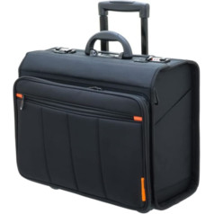 Bowatex Briefcase Pilot Case Expandable Wheels Files Trolley Black 47 cm, black, Pilot case