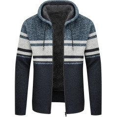 IGEEKWELL Men's Hoodie with Zip, Men’s Sweatshirt, Fleece Jacket with Hood, Outdoor Winter Sweat Jacket with Hood, Lined Warm Hooded Jacket for Men