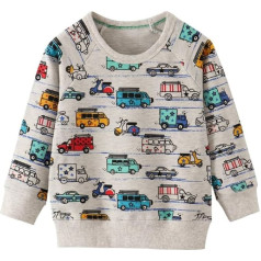 CM-Kid Boys' Long-Sleeved Pullover Children's Shirts Cotton Warm Tops 1-7 Years Size 92-122