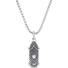 s.Oliver 2033930 Necklace with Pendant Stainless Steel Boys Children Necklace 40 + 3 cm Silver Skateboard Comes in Jewellery Gift Box, Stainless Steel, None