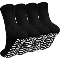 PUTUO ABS Non-Slip Socks for Men: Stopper Socks Men Non-Slip Socks with Nubs Men's Cotton Sport Studded Socks 4 Pairs