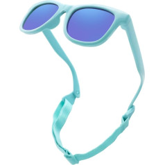 LOJUDI Baby Sunglasses Polarised with Strap Adjustable Soft Silicone Frame for 0-24 Months