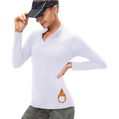 ATRACTIVOLL Women's Sports Shirt Long Sleeve Running Shirt Gym Top Yoga Top Sun Protection Functional Shirt Fitness Running Workout Long Sleeve Blouse Thermal Top Base Layer Compression Shirt 1/4 Zip