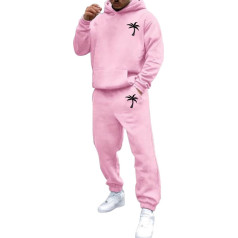 Men's Jogging Suit Set 2-Piece Tracksuit with Palm Tree Print Oversized Pullover Y2K Hoodie and Baggy Cotton Jogging Bottoms Sports Suit Hoodie Leisure Suit Leisure Suit Tracksuit Sweatshirt