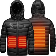 Battnot Heated Vest for Children, Heated Jackets, Children's Vest Coat, USB Electric Long Sleeves, Heating Hooded Jackets, Warm Winter Thermal Clothing for Outdoor Camping, Hiking, Warm Jacket