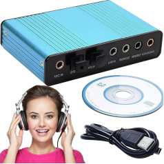 Retoo Sound Card External 7.1 Surround Sound Stereo Audio Adapter Volume Control Connection for Headphones Microphone Microphone Mute for PC