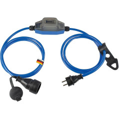 as - Schwabe Roco Mid 61761 Electricity Meter in Plastic Casing, 5+1 Digit Analog, 230 V/16 A/Max. 3500 W, for Outdoor Use with Hanging Strap, IP44, Black/Blue, 61761