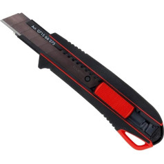 Wurth 071566 275 (1) 332152 Cutter Knife 2K Handle with Slider 18 mm with 3 Snap-off Blades Black Non-Slip Handle