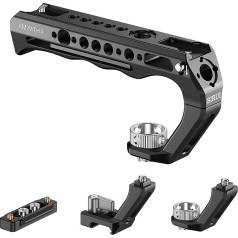 SIRUI 2 in 1 Top Handle for ARRI or NATO Mount, Full Aluminium Camera Cage Handle with Cold Shoe with Safety Pin, Multiple Tapped Holes, AM-MTHA
