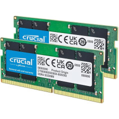 Crucial RAM 16GB Kit (2x8GB) DDR4 3200MHz CL22 (or 2933MHz or 2666MHz) Laptop Memory CT2K8G4SFRA32A