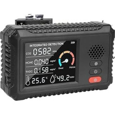 Air Quality Monitor, Gas Detector, TVOC HCHO CO2 Gas Detector Carbon Dioxide Sensor Air Quality Monitor Gas Analyzer Home Office Outdoor Multifunctional, Home/Kitchen