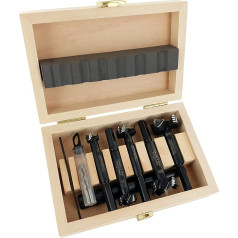 FAMAG Bormax Prima Carbide Forstner Drill Bit Set of 6 Diameter 15, 20, 25, 30, 35 mm and 125 mm Extension in Wooden Box