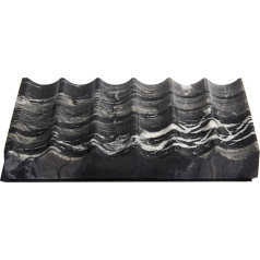 Luxury Real Marble Soap Dish - Handmade Soap Dish (Unique) with Adhesive Feet, Non-Slip, Ideal for Bathroom & Kitchen (Black and White (Nero Marble)