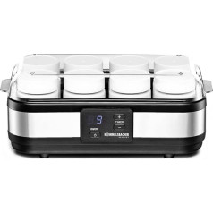 ROMMELSBACHER yogurt maker JG 40 - for up to 1200 g of yogurt, LCD display, 18 hour timer, automatic switch-off, electronic temperature control, 8 150 ml serving glasses, 40 watts
