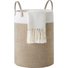 Braided Laundry Basket with Handle, Handmade Cotton