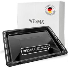 Grehge WESMA® Enamelled Baking Tray 445 x 378 x 35 mm, Scratch-Resistant Baking Tray, Oven Tray, Pizza Tray, Fat Pan, Cake Tray, Baking Tray, Oven Tray