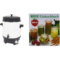 Clatronic EKA 3338 Preserving Machine with Tap, 25 Litres, 1800 Watt, White & Weck Preserving Book 00006376 German, Instructions for Preserving, Hardcover Edition, 144 Coloured Pages, with Photos