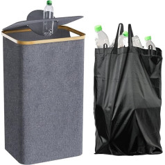 Deposit Bottles Collection Container, Deposit Bottles Storage, Deposit Bottle Container, Bottle Collector, Integrated Carry Bag, 100 L, Holds 30 Empty Bottles, Empty for Kitchen and Storage Room,