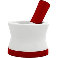 Cooler Kitchen – EZ-Grip Ceramic and Silicone Mortar and Pestle with Removable Non-Slip Silicone Base - Dishwasher Safe