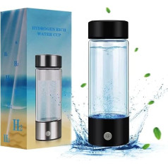 LEEZEL Hydrogen Generator Bottle, 420 ml Hydrogen Water Bottle, Portable Hydrogen Generator, Portable USB Charger for Home, Office and Travel (Black)