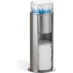 Cotton Pad Dispenser, Cotton Pads Storage with Lid, Cotton Buds Holder Dispenser, Stainless Steel, Cotton Pad Dispenser for Cotton Fioc, Cosmetic Organiser, Cotton Buds Container